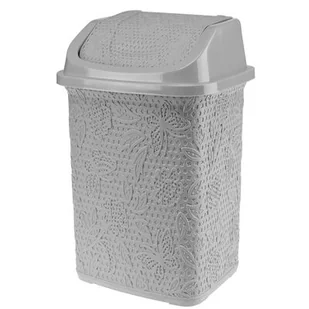 Kosz uchylny 10 l FANCY szary - Kosze na śmieci - miniaturka - grafika 1