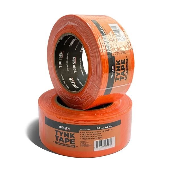 Toolsen Taśma Tynkarska Elewacyjna Pomarańczowa Budowlana Mocna 48mm X 50m