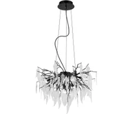 Lampy sufitowe - Żyrandol kryształowy na lince 10xG9/40W/230V czarny - miniaturka - grafika 1