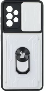 Bizon Etui Case Camshield Card Slot Ring Galaxy A52s 5G A52 4G/5G białe BCCSCSRGALA52WE - Etui i futerały do telefonów - miniaturka - grafika 1