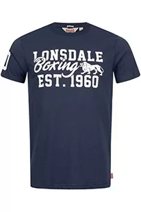 Lonsdale Męski T-Shirt Frewick, granatowy/biały, S - Koszulki męskie - miniaturka - grafika 1