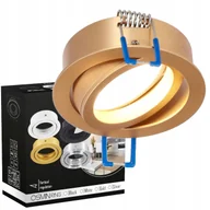 Oprawy, klosze i abażury - Oprawa Sufitowa Podtynkowa Okrąg Led Ruchoma GU10 Złota Edo - miniaturka - grafika 1