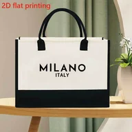 Torebki damskie - TEMU [Damska Torba na Ramię] Torba Tote o Dużej Pojemności z Nadrukiem " ITALY" - Stylowy Biało-Czarny Design, Wytrzymały Poliester, Idealna na - miniaturka - grafika 1