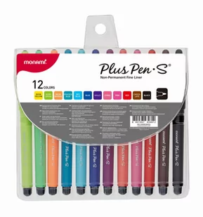 Monami Cienkopis Plus Pen S 0.4 mm zestaw 12 kolorów MONAMI 20400385020 20400385020 - Cienkopisy - miniaturka - grafika 1