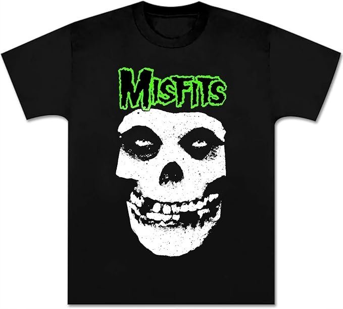CZARNA KOSZULKA Z NADRUKIEM MĘSKA ŚMIESZNA T-SHIRT PUNK NOT DEAD MISFITS