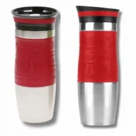 Kubki termiczne - Kubek Termiczny Do Kawy Herbaty Podróżny 380 ml Stal Nierdzewna Czerwony - miniaturka - grafika 1