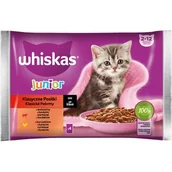 Mokra karma dla kotów - Whiskas Klasyczne Posiłki - mokra karma dla kociąt, w sosie (z kawałkami: z wołowiną, z kurczakiem) 4 x 85 g - miniaturka - grafika 1