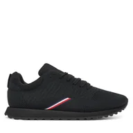 Sneakersy męskie - Sneakersy Tommy Hilfiger New Runner Eva Corpo Knit FM0FM05648 Czarny - miniaturka - grafika 1