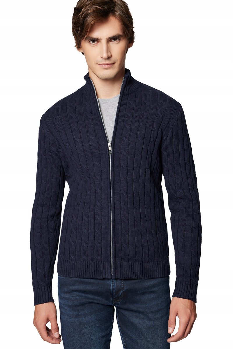Sweter Męski Bawełniany Granatowy Rozpinany Próchnik PM9 3XL