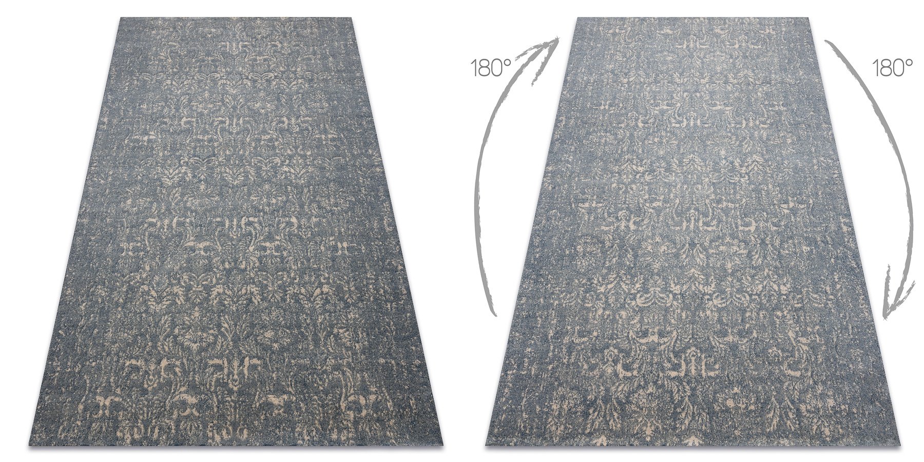 Dywan wełniany JADE 45015/900 Ornament / beż OSTA niebieski 140x200 cm