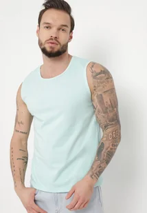 Miętowa Klasyczna Koszulka Tank Top Bez Rękawów Lakeana - Koszulki i topy damskie - miniaturka - grafika 1