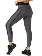 Legginsy - Legginsy Damskie Sportowe Do Jogi Fitness Z Wysokim Stanem Kryjące Szare L - miniaturka - grafika 1