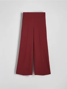 Reserved - Spodnie z szerokimi nagawkami - burgundowy - Spodnie damskie - miniaturka - grafika 1