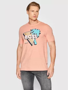Koszulki męskie - Hugo Boss T-Shirt Tetrusted 50469757 Pomarańczowy Regular Fit - grafika 1