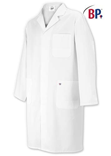 BP 1730-315-21-52n Płaszcz męski, długi rękaw, kołnierz z klapką, 230,00 g/m² czysta bawełna, biały, 52n