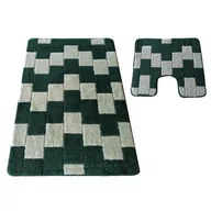 Dywaniki łazienkowe - Zielone antypoślizgowe dywaniki łazienkowe - Kaso - miniaturka - grafika 1