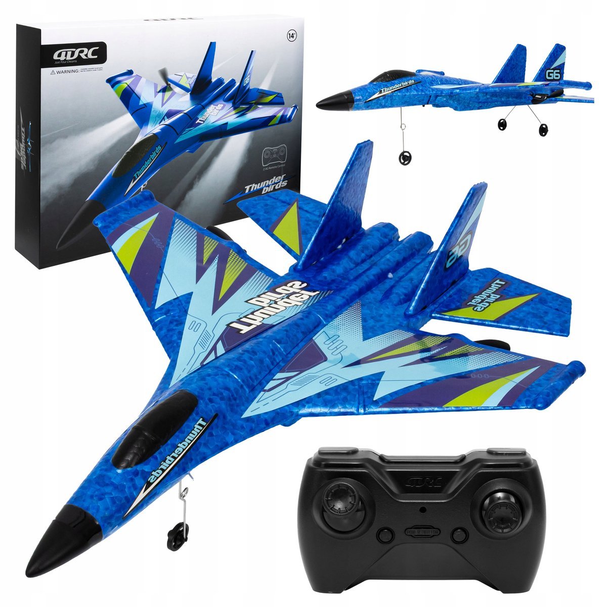 Zdalnie Sterowany Samolot Dla Dzieci Myśliwiec 2 Silniki 2.4Ghz + Pilot