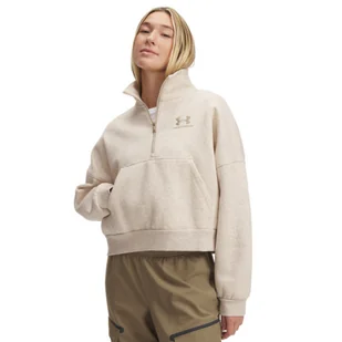 Damska bluza dresowa Under Armour UA Icon Fleece OS HZ - beżowa - Bluzy damskie - miniaturka - grafika 1