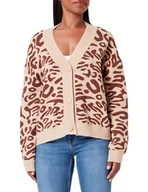 Swetry damskie - FENIA Damski kardigan 10410581-FE02, beżowy brązowy, XL/XXL, be?owo-br?zowy, XL-XXL - miniaturka - grafika 1