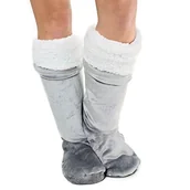 Skarpetki dla dzieci - Gaveno Cavailia Luksusowe przytulanie i przyleganie antypoślizgowe, ciepłe przytulanki polarowe obuwie, miękkie skarpetki do butów dla dorosłych, szary, poliester, jeden rozmiar - miniaturka - grafika 1