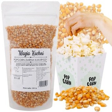 Popcorn 1kg Ziarno łuskany Naturalny Kukurydza do smażenia 1000g Bez Soli