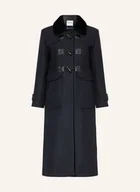 Płaszcze damskie - Sandro Płaszcz Z Mieszanki Materiałów blau - miniaturka - grafika 1