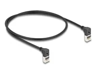Kable miedziane - DeLOCK Kabel sieciowy RJ45 Cat.6A S/FTP Slim w górę/w górę pod kątem 90° 0,5 m czarny 80280 - miniaturka - grafika 1