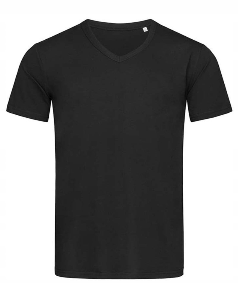 Koszulka męska bawełniana T-shirt w serek Stedman V-Neck ST9010 Black S