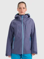 Kurtki i kamizelki sportowe damskie - 4F Kurtka trekkingowa przeciwdeszczowa membrana 20000+ damska - granatowa M - miniaturka - grafika 1