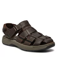 Sandały męskie - Sandały Clarks Saltway Cove 26176900 Dark Brown Lea - miniaturka - grafika 1