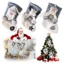 Ozdoby bożonarodzeniowe - SKARPETY ŚWIĄTECZNE NA PREZENT NA KOMINEK Okno Skarpeta Dekoracyjna 3 sztuki/BuyPro - miniaturka - grafika 1