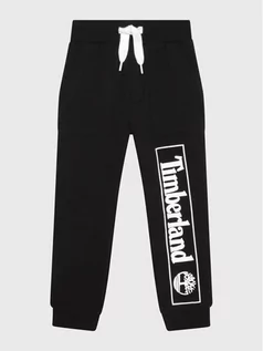 Spodnie i spodenki dla dziewczynek - Timberland Spodnie dresowe T24B99 S Czarny Regular Fit - grafika 1