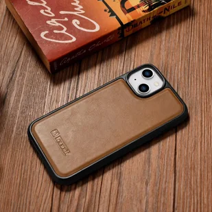 iCarer Leather Oil Wax etui pokryte naturalną skórą do iPhone 14 (kompatybilne z MagSafe) brązowy (WMI14220717-TN) - Etui i futerały do telefonów - miniaturka - grafika 10