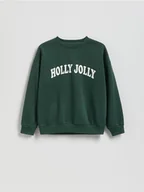 Kurtki i płaszcze dla chłopców - Reserved - Bluza z nadrukiem - ciemnozielony - miniaturka - grafika 1