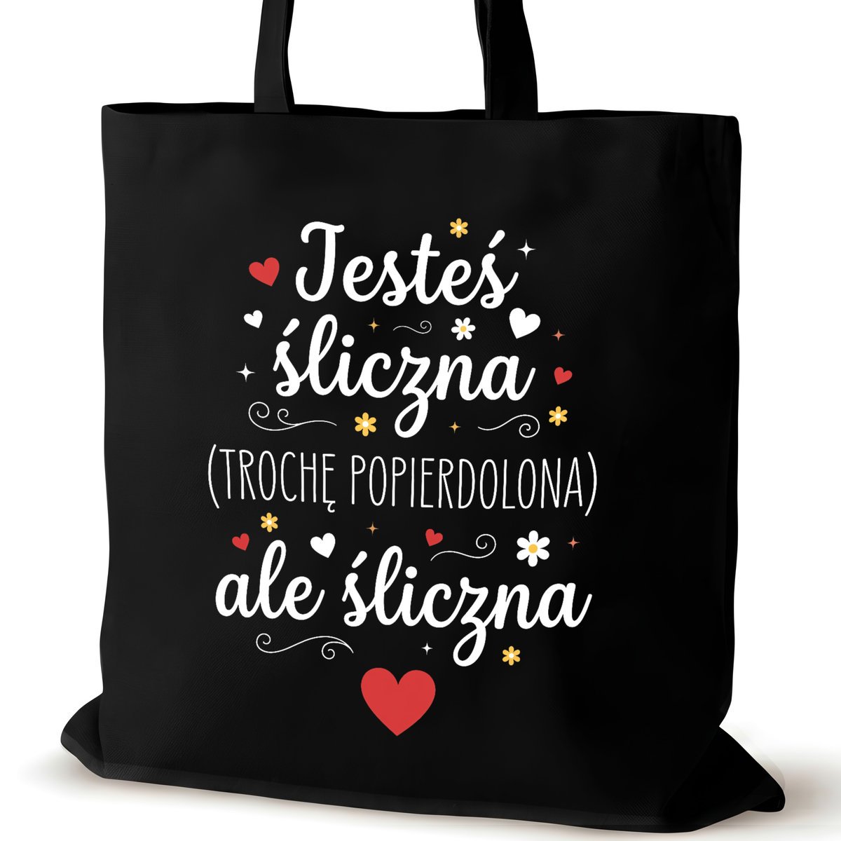 Torba bawełniana dla VIRAL czarna na ramię śmieszna prezent zakupowa