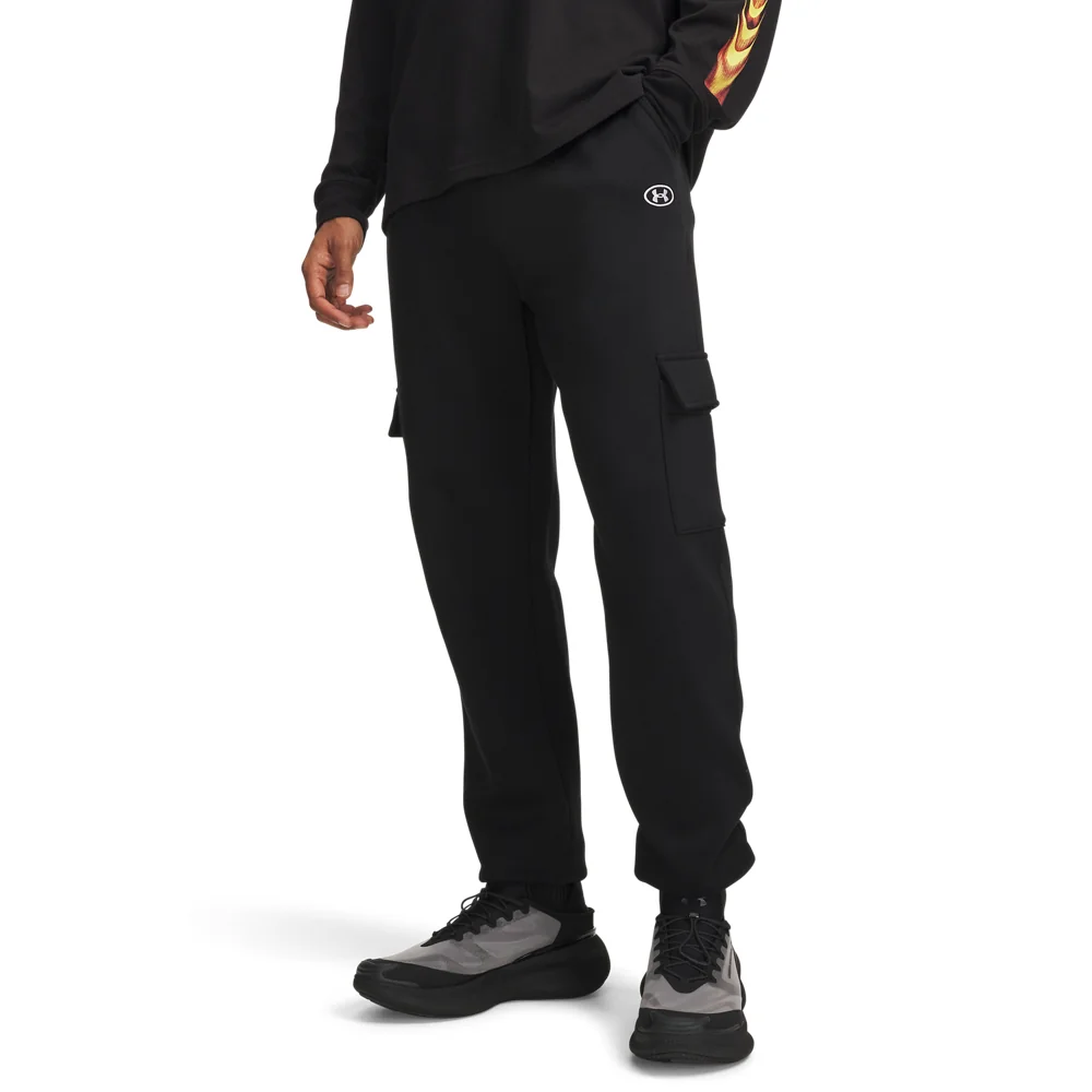 Spodnie dresowe męskie czarne Under Armour Rival Fleece Cargo XS