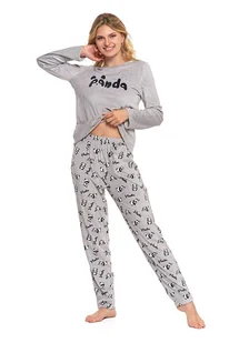 Ciepła piżama damska Panda szara XL - Piżamy damskie - miniaturka - grafika 1