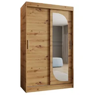 Szafy - Szafa przesuwna garderoba z lustrem do salonu LUCY 120 artisan, biały, czarny, kaszmir, sonoma - miniaturka - grafika 1