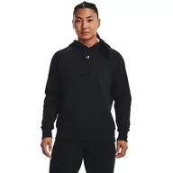 Bluzy sportowe damskie - Damska bluza dresowa nierozpinana z kapturem Under Armour UA Rival Fleece Hoodie - czarna - UNDER ARMOUR - miniaturka - grafika 1