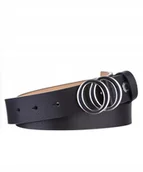 Paski - Pasek Damski Do Spodni Skórzany Skóra Naturalna PUCCINI Czarny PAD201L 1 - miniaturka - grafika 1