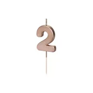 Urodziny dla dorosłych - Świeczka urodzinowa 2 różowe złoto 4.5cm - miniaturka - grafika 1