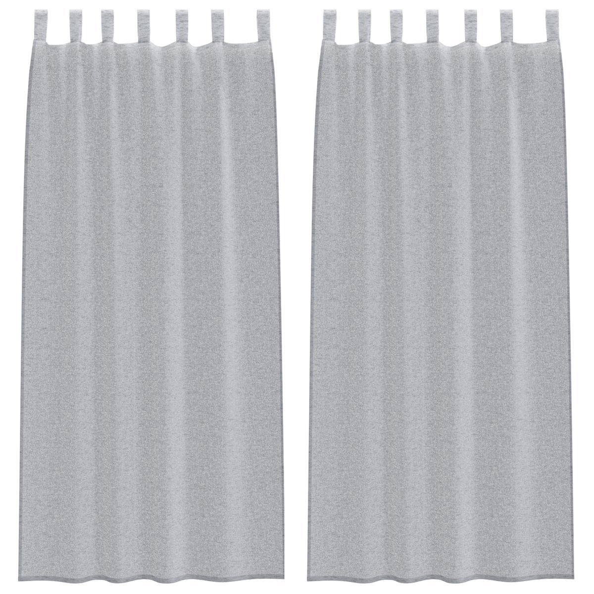 vidaXL Zasłony z zasłonami 2 pcs Ciemny szary 140 x 245 cm Poliester