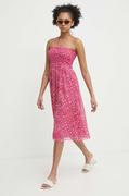 Sukienki - Pepe Jeans sukienka DALEYSA kolor różowy mini rozkloszowana PL901107 - miniaturka - grafika 1