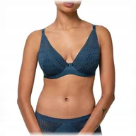 Biustonosze - Triumph biustonosz półusztywniany niebieski Aura Spotlight rozmiar 75A - miniaturka - grafika 1