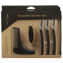 INTER VION Essential Barber Beard Care zestaw do pielęgnacji brody kartacz + grzebień + nożyki 109932-uniw - Akcesoria i kosmetyki do stylizacji brwi - miniaturka - grafika 1