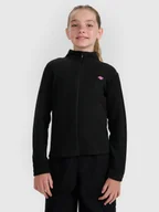 Bluzy dla dziewczynek - 4F Polar ze stójką slim dziewczęcy - czarny 122 (6-7 lat) - miniaturka - grafika 1