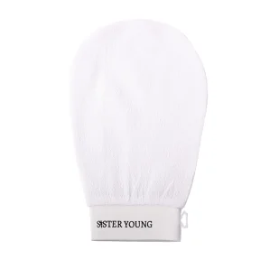 Sister Young Nova złuszczająca rękawica do peelingu ciała White - Rękawice i gąbki do kąpieli - miniaturka - grafika 1