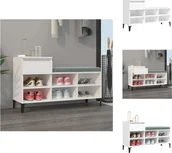 Szafki na buty - vidaXL Stojak na buty biały 102x36x60 cm materiał drewnopochodny - Stojaki i szafki na buty - miniaturka - grafika 1