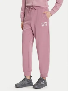 EA7 Emporio Armani Spodnie dresowe 7W000418 AF12473 UA272 Różowy Regular Fit - Spodnie sportowe damskie - miniaturka - grafika 1