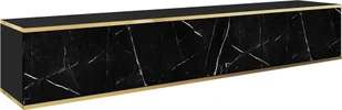 Wisząca szafka pod telewizor - Nowoczesny design z funkcją push-to-open. Kolor: czarny/marmurowy, czarny królewski, dł.: 175 cm, wys.: 30 cm, gł.: 32 cm. TV Lowboard, TV Board, TV Sideboard Hanging, wisząca szafka ścienna - Szafki RTV - miniaturka - grafika 1